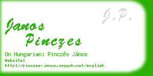 janos pinczes business card